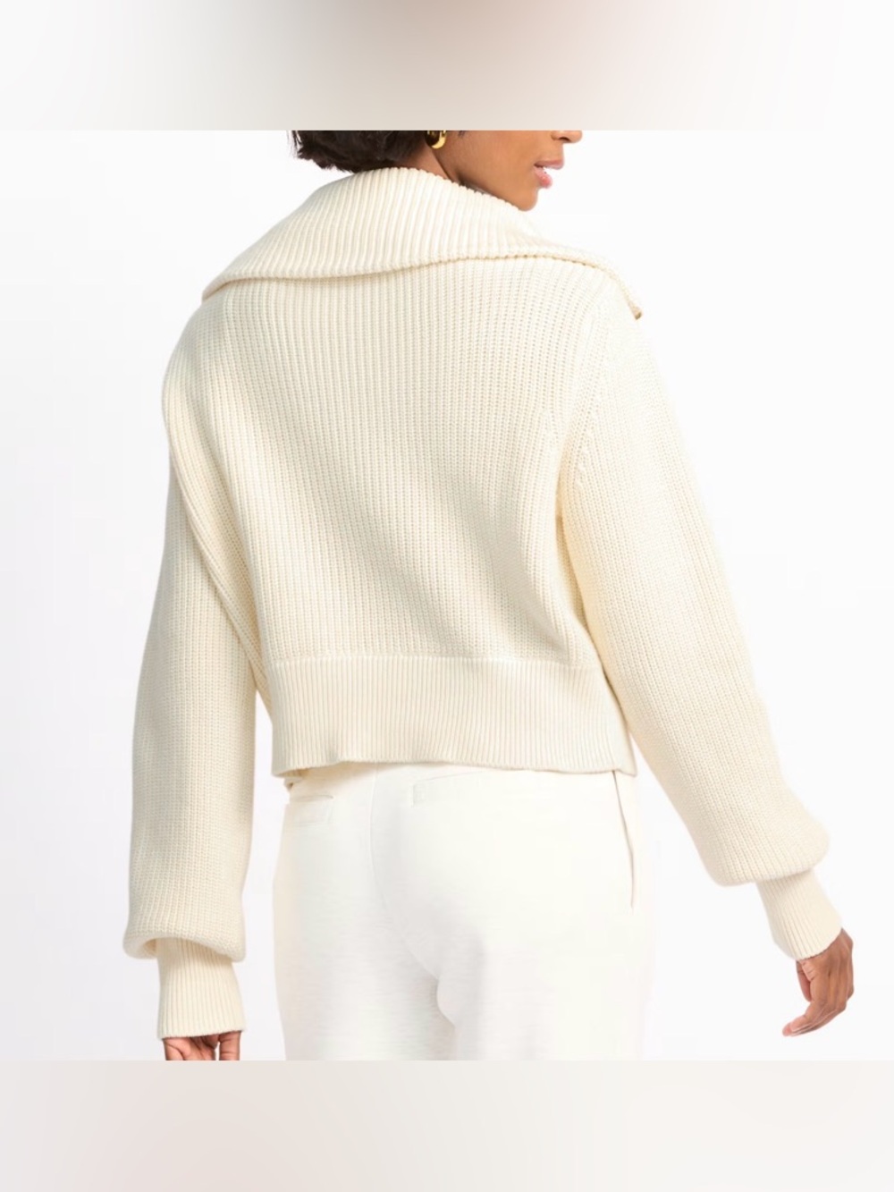 Varley Mentone Half-Zip Knit Pullover in Egret - Picture 2 of 9